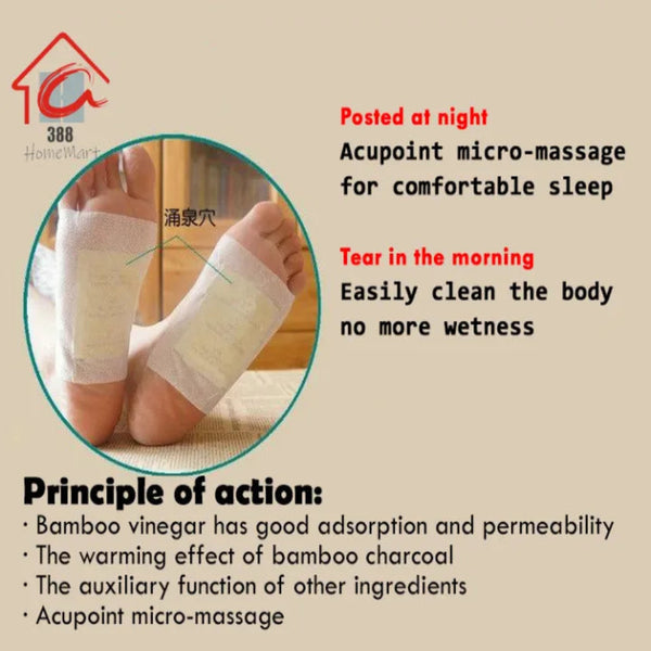 100% Herbal & Gentle Ingredient Detox Foot Pads Pack of 10
