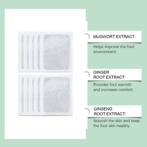100% Herbal & Gentle Ingredient Detox Foot Pads Pack of 10